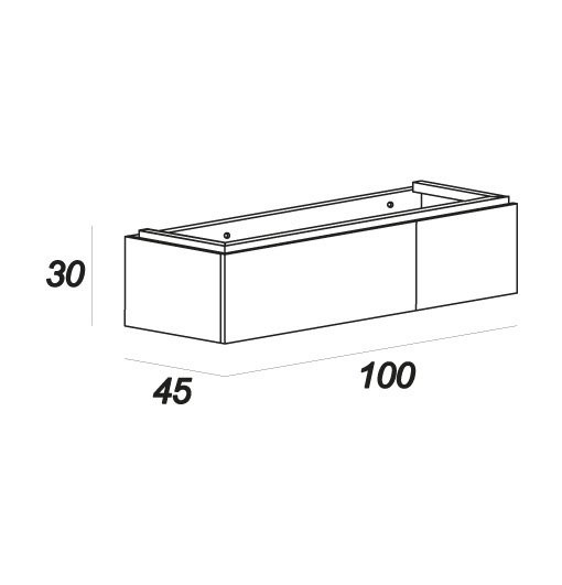 Подвесной шкафчик с двумя выдвижными ящиками, 100х45х32 Cezares 55076
