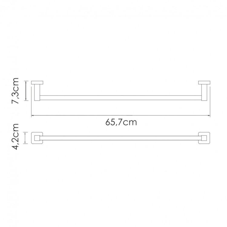 WasserKRAFT Rhin K-8730 Держатель полотенец одинарный