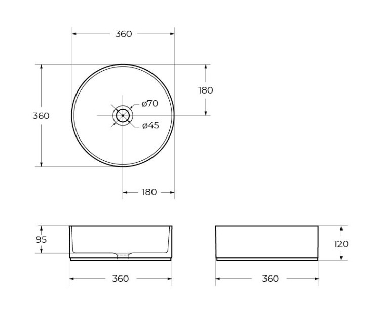 Раковина накладная керамическая BelBagno BB1357