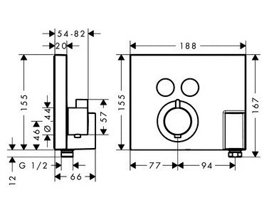 Смеситель для душа Hansgrohe ShowerSelect 15765000 с термостатом