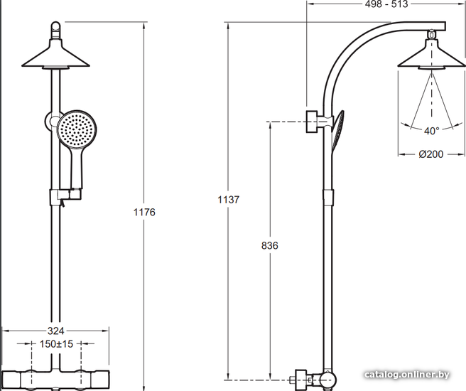 Душевая система Jacob Delafon Moxie E5799-CP с термостатом