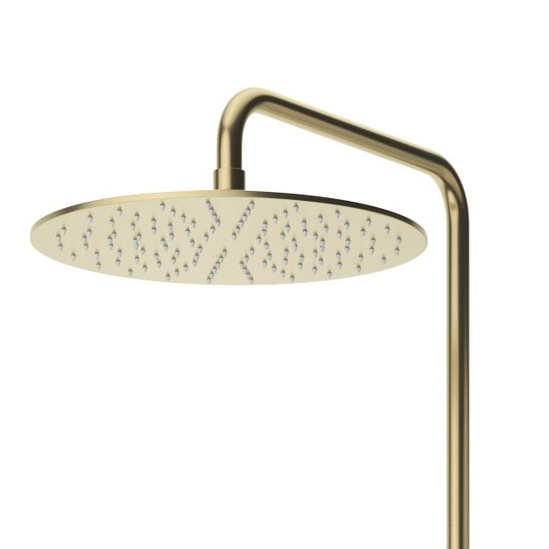 Душевая стойка телескопическая, с изливом с верхним и ручным душем с тонкой ручкой Cezares LEAF-CVDA-30-L-ST