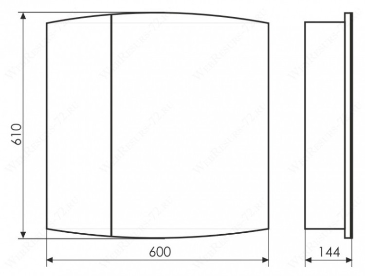 Зеркальный шкаф Comforty Лаура 60-2