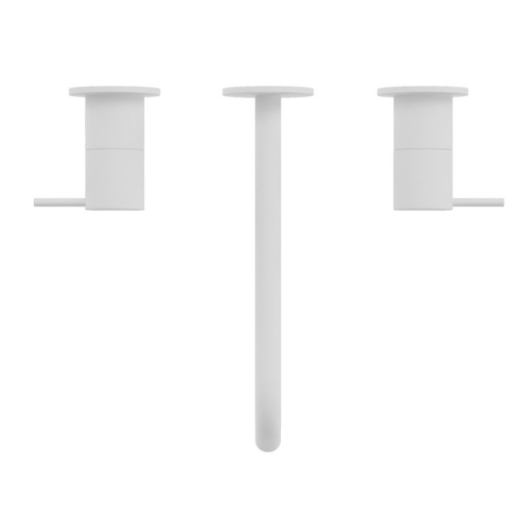 Смеситель для раковины встраиваемый, на три отверстия с тонкими ручками Cezares LEAF-BLI3L-L-MM