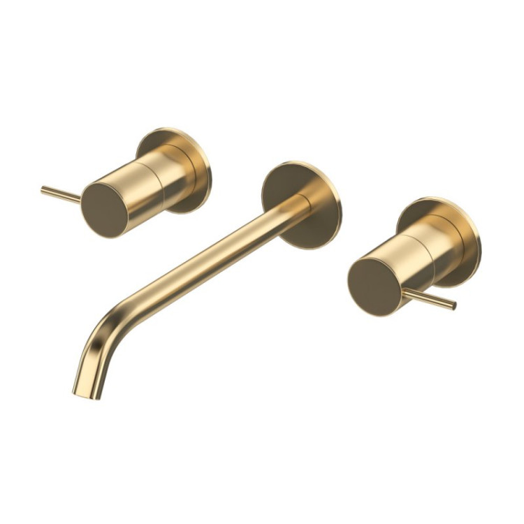 Смеситель для раковины встраиваемый, на три отверстия с тонкими ручками Cezares LEAF-BLI3L-L-MM