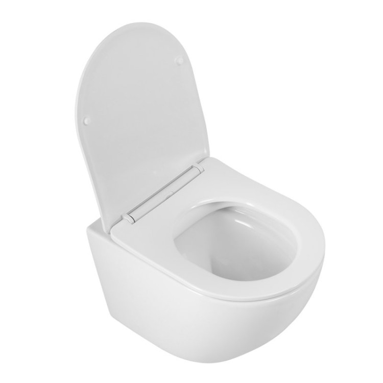 Унитаз подвесной безободковый с сиденьем Cezares BB046CHR/SC