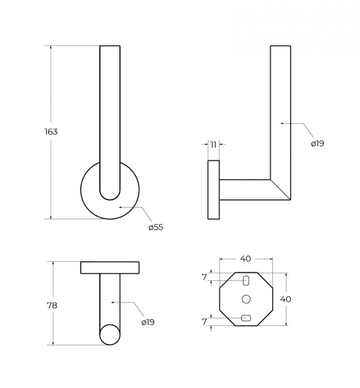Держатель для туалетной бумаги, вертикальный Cezares RELAX-PHV-01