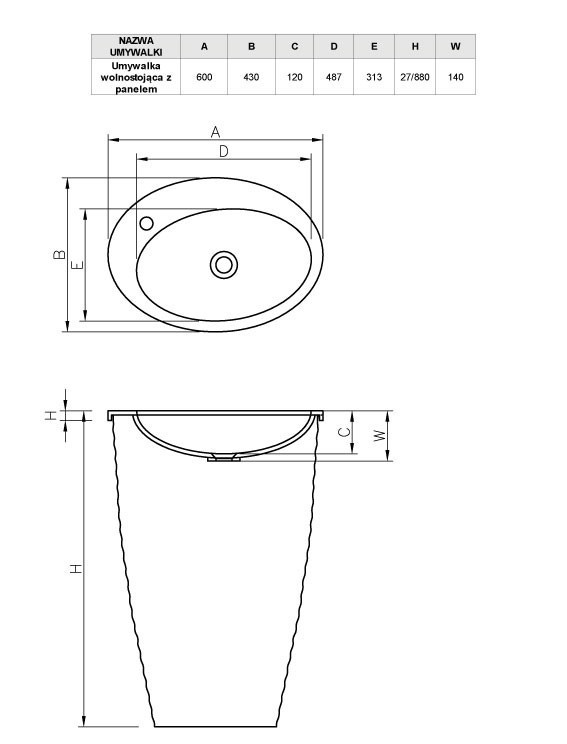 Раковина Vayer Boomerang 600х430