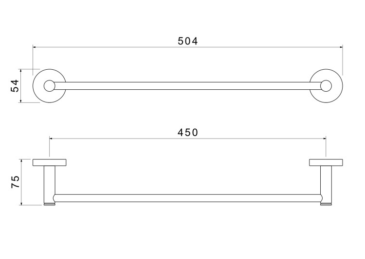 Полотенцедержатель 450 мм Aquatek матовый черный AQ4120MB Европа