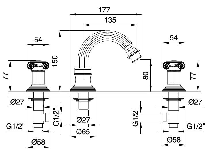 Смеситель для биде OLIMP-BBS2 Cezares OLIMP-BBS2-01-Sw