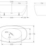 Отдельностоящая, овальная акриловая ванна без перелива BelBagno BB81-1500