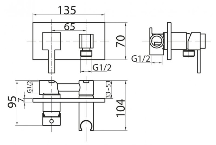 Смеситель для гигиенического душа Cezares CZR-DA6-01