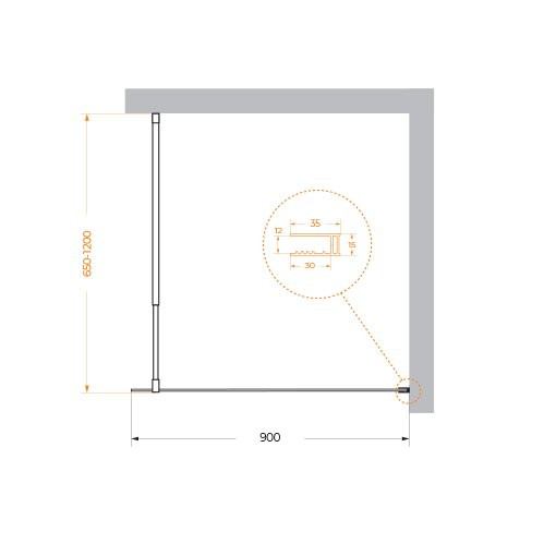 Душевая перегородка BELBAGNO KRAFT-L-1 BelBagno KRAFT-L-1-100-C-Cr