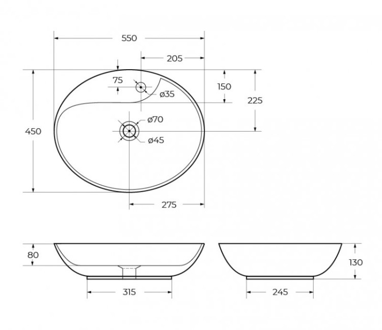 Раковина накладная керамическая BelBagno BB1370