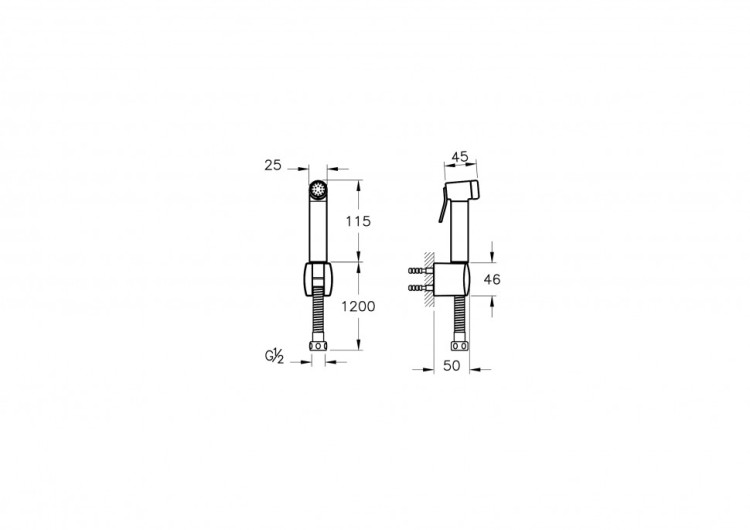 Гигиенический душ, матовый черный