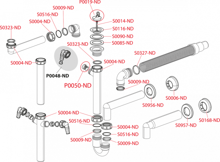 Сифон трубчатый с накидной гайкой 6/4