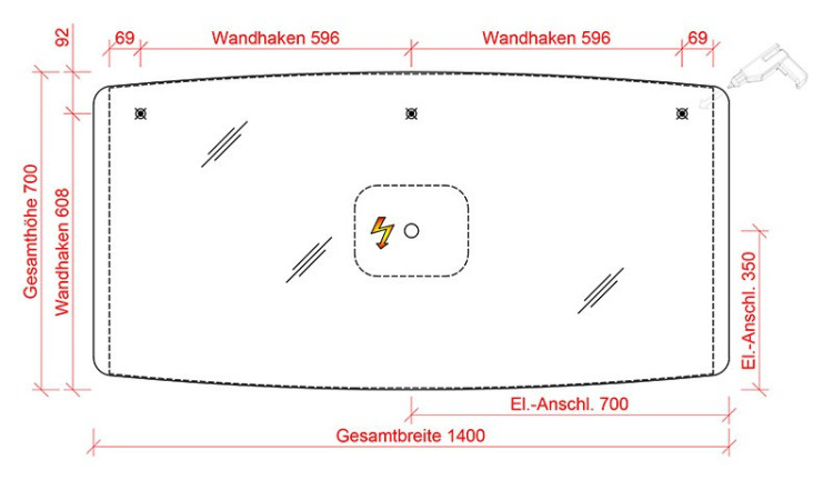 Зеркало Pelipal Cassca 140