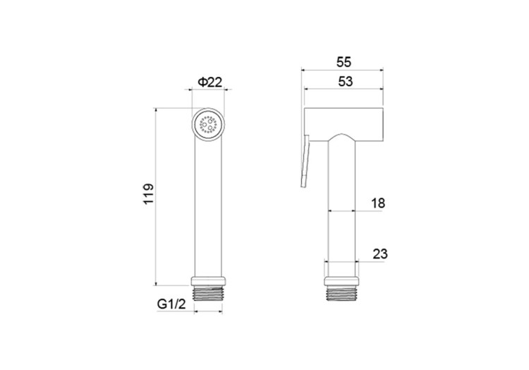 Гигиенический ручной душ Aquatek, матовый черный AQ2057MB
