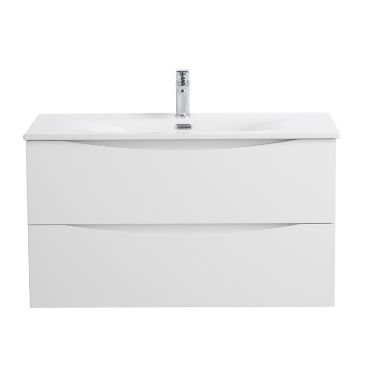 База под раковину подвесная с двумя выкатными ящиками BelBagno MARINO-CER-N-900-2C-SO-BL-P