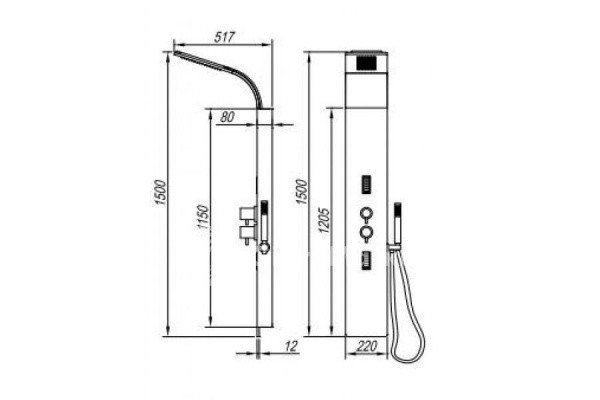 Душевая панель Kolpa San Zonda 4F с гидромассажем