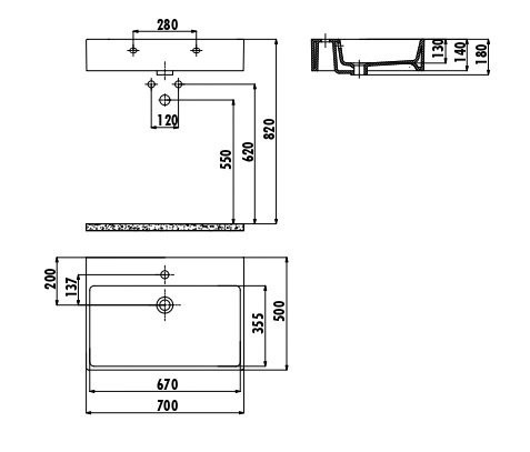 CREAVIT Раковина NX270.00030 мебельная (50*70 см)