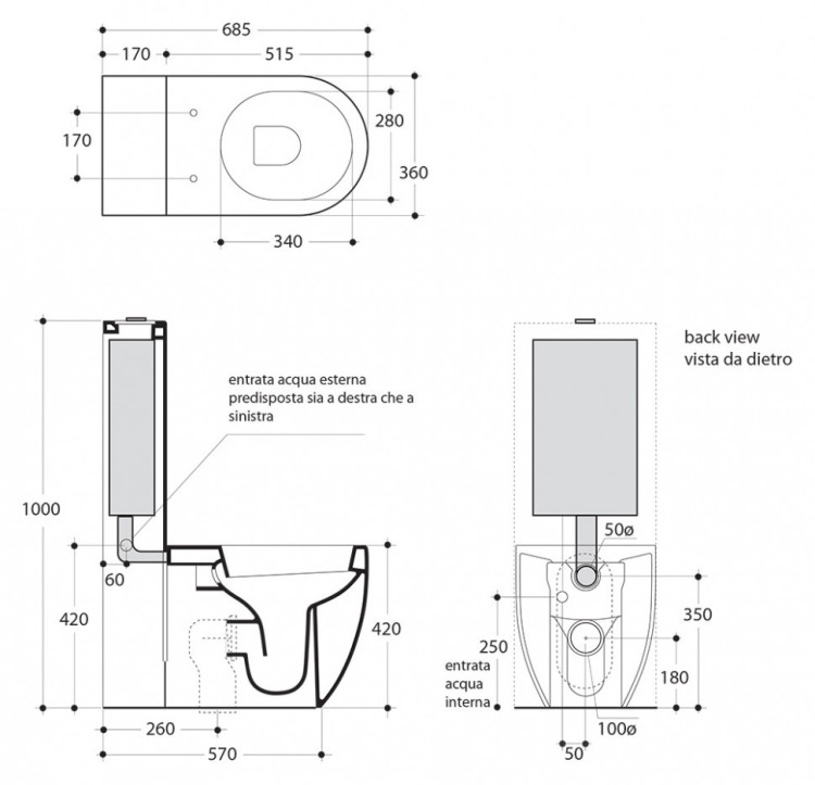 Унитаз Kerasan Flo 3116 приставной