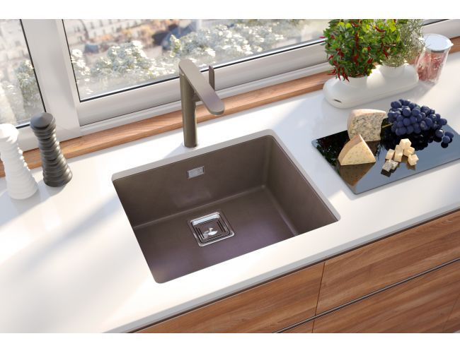 Мойка ALVEUS QUADRIX 50 GRANITAL+ CHOCOLATE-G03M 560X460X200 с сифоном 1133398,