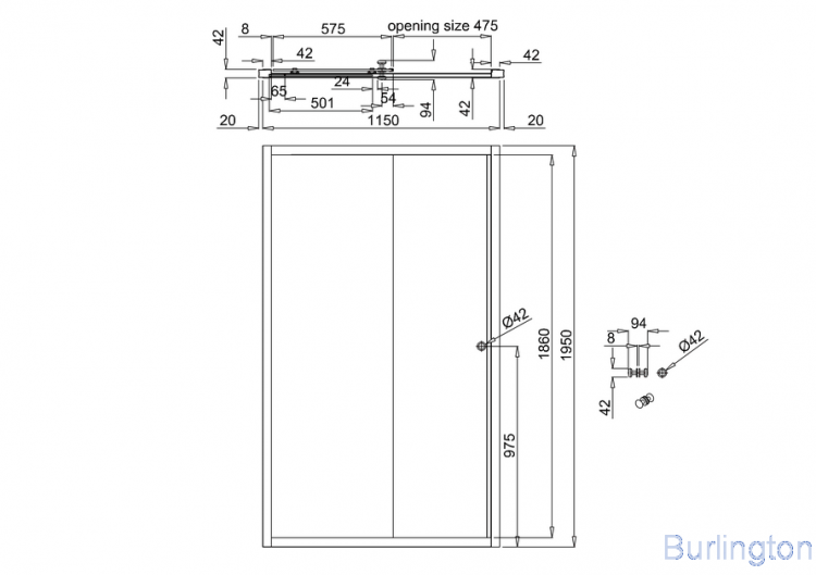 Дверь Arcade 1200mm раздвижная, никель [ARC46]