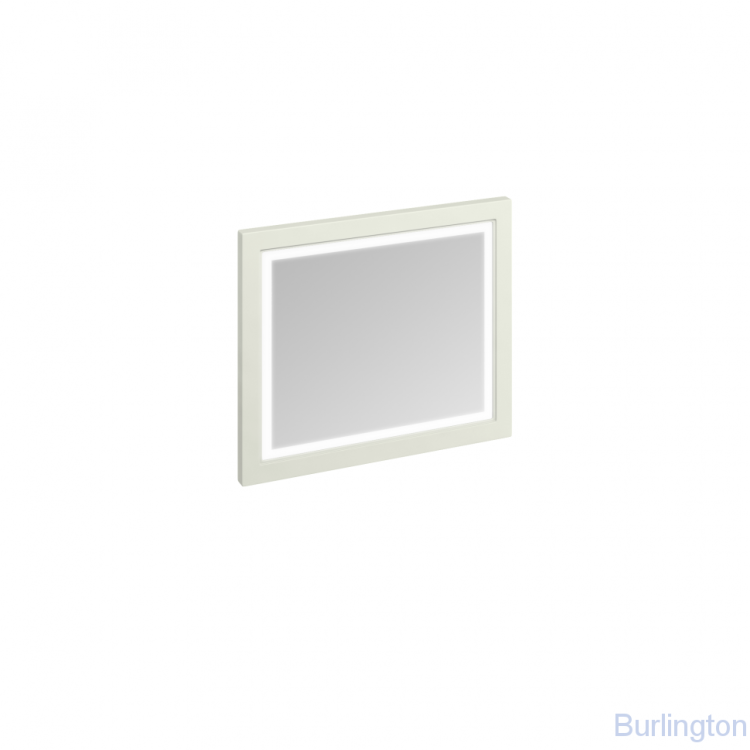 Зеркало в раме 90см с LED подсветкой, цвет Песочный