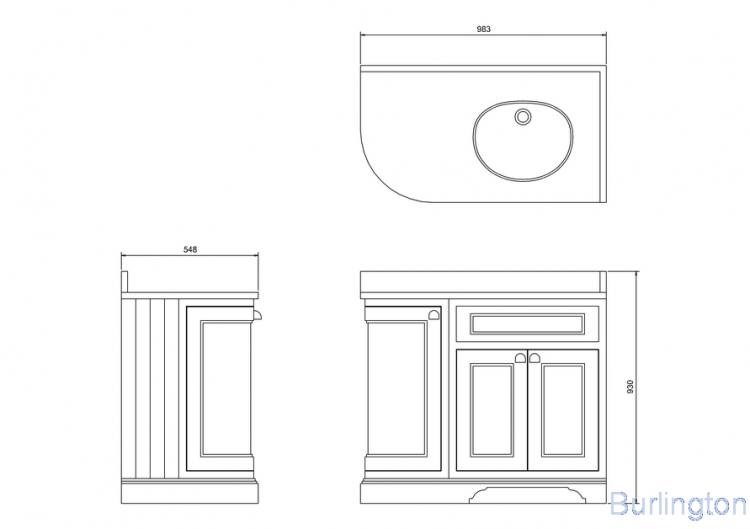 Тумба со столешницей 100 см, угловая правосторонняя, цвет тёмно - оливковый [FC3O + BC98R]
