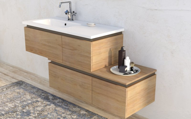 Раковина из искусственного мрамора, чаша слева, 102х45х32 Cezares 50165