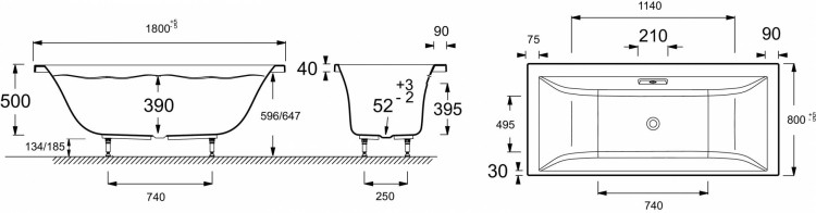 Ванна 180 х 80 см Jacob Delafon EVOK E60269RU-00