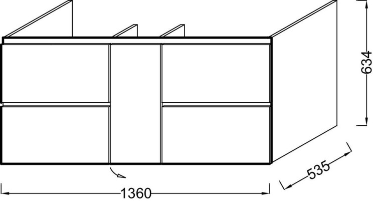 Мебель для раковины 140 см Jacob Delafon SOPRANO EB1332-N18