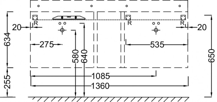 Мебель для раковины 140 см Jacob Delafon SOPRANO EB1332-N18