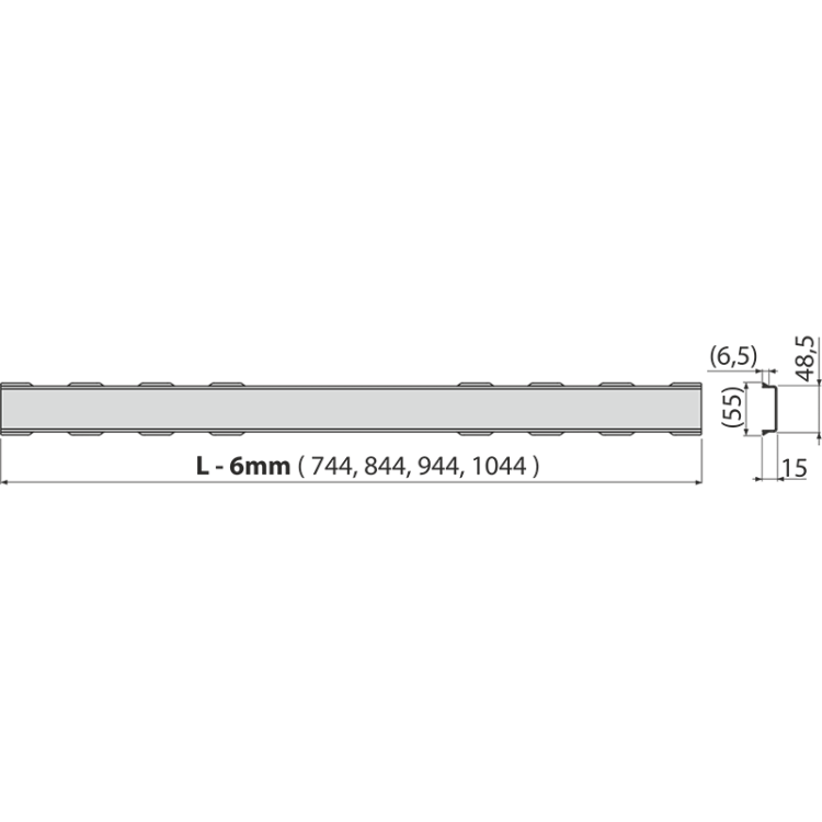 Решетка для водоотводящего желоба, нержавеющая сталь-мат Alcadrain SOLID