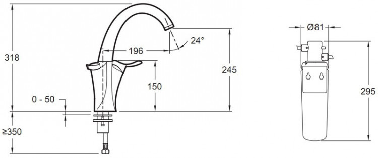 Смеситель для кухни Jacob Delafon Carafe E18865-CP