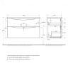 Раковина из литьевого мрамора, 1000x445x150 BelBagno BB1000/445-LV-MR-PR