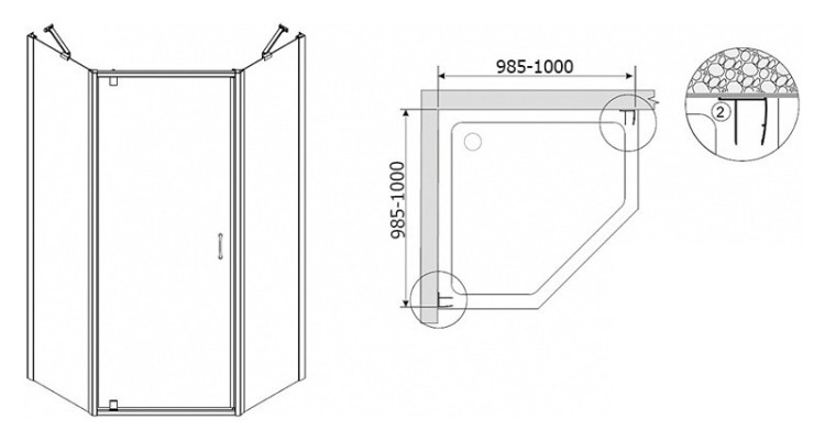 Душевой уголок Azario AZ-112P 100x100