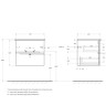 База под раковину подвесная с двумя выкатными ящиками, 970x450x500 Cezares DUET-1000-2C-SO-BL
