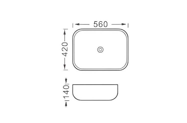 Раковина накладная для установки на столешницу Aquatek AQ5526-MB 560*420*140, матовый черный