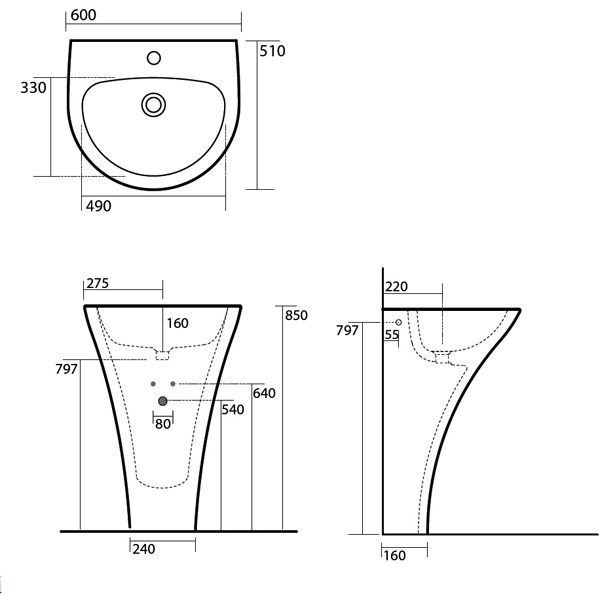 Раковина Kerasan Aquatech 3741