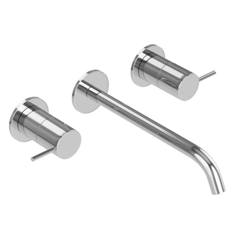 Смеситель для раковины встраиваемый, на три отверстия с тонкими ручками Cezares LEAF-BLI3L-20-L-01-W0