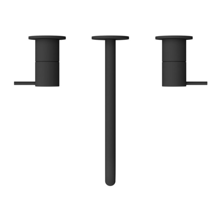 Смеситель для раковины встраиваемый, на три отверстия с тонкими ручками Cezares LEAF-BLI3L-20-L-01-W0