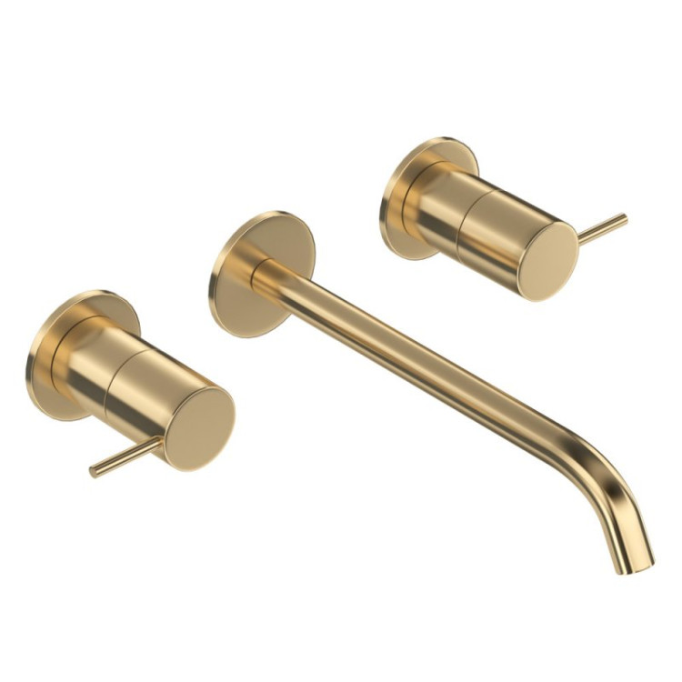 Смеситель для раковины встраиваемый, на три отверстия с тонкими ручками Cezares LEAF-BLI3L-20-L-01-W0