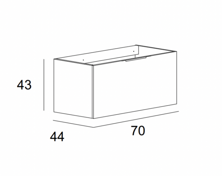 Тумба подвесная под раковину с выдвижным ящиком Cezares 55379