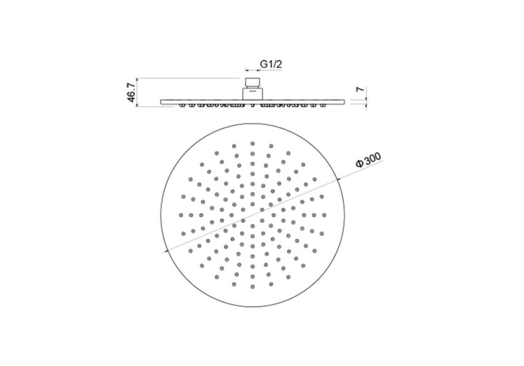 Круглый верхний душ 300*7 мм Aquatek AQ2079CR