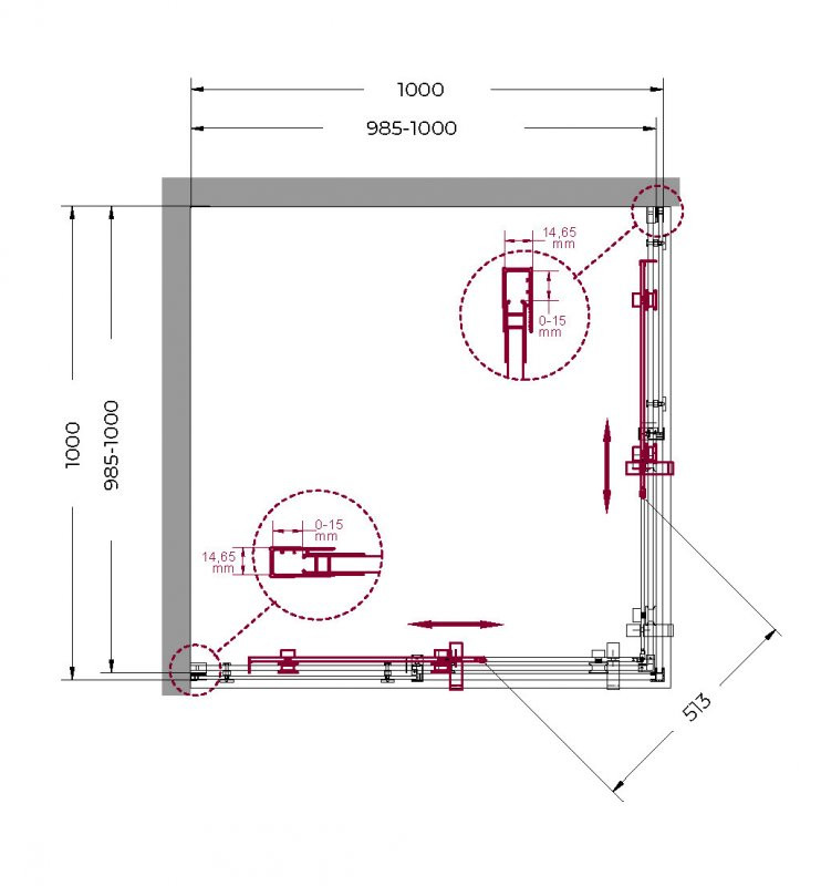 Душевой уголок BELBAGNO MARINO-A-2 BelBagno MARINO-A-2-100-C-CR