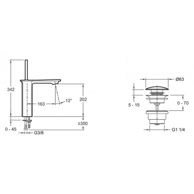 Смеситель для раковины Jacob Delafon Stance E14761-CP