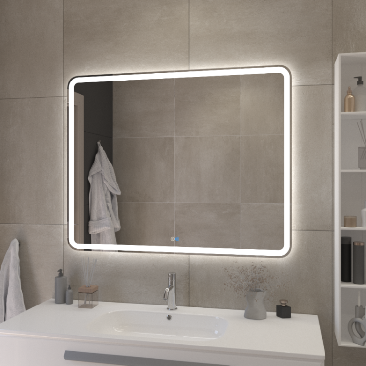 Зеркало со встроенной разноцветной подсветкой RGB и сенсорным выключателем 12V, 220-240V Cezares CZR-SPC-MC-1000-800-RGB-TCH