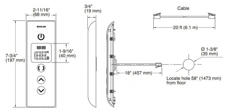 Электронная панель Jacob Delafon DTV Prompt 527D-1CP